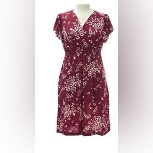 Jon & Anna Burgundy Floral Midi Dress
